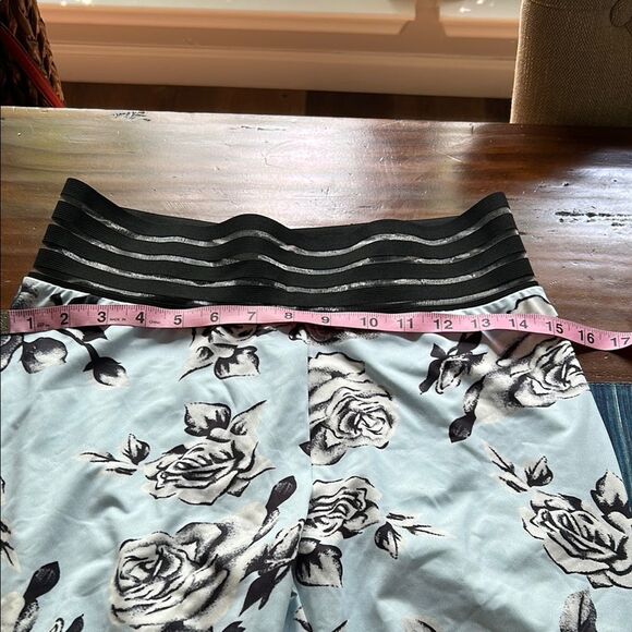 Floral Print Leggings with Striped Waistband new no tags bottom pockets Sz xl - Picture 10 of 14